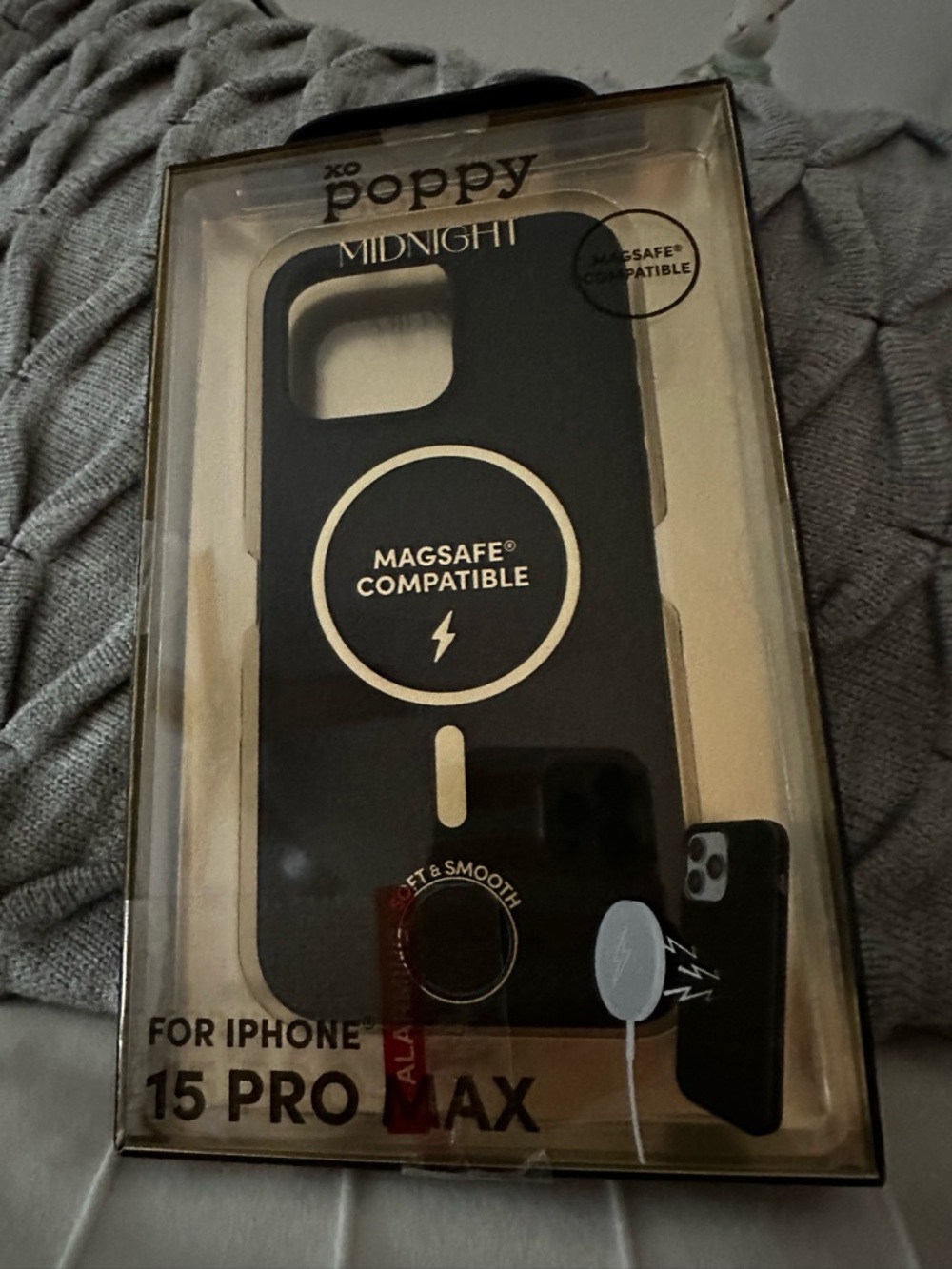 Poppy MIDNIGHT Phone Case for iPhone 15 Pro Max - Midnight Black NEW